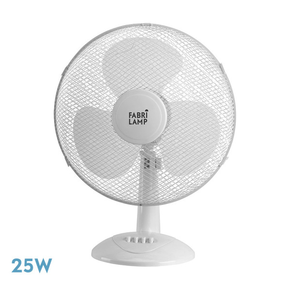 Ventilador Sobremesa Cape PequeÃ±o Blanco 2vel 25w  Oscilante 3 Aspas Blancas 35,5x27x17cm