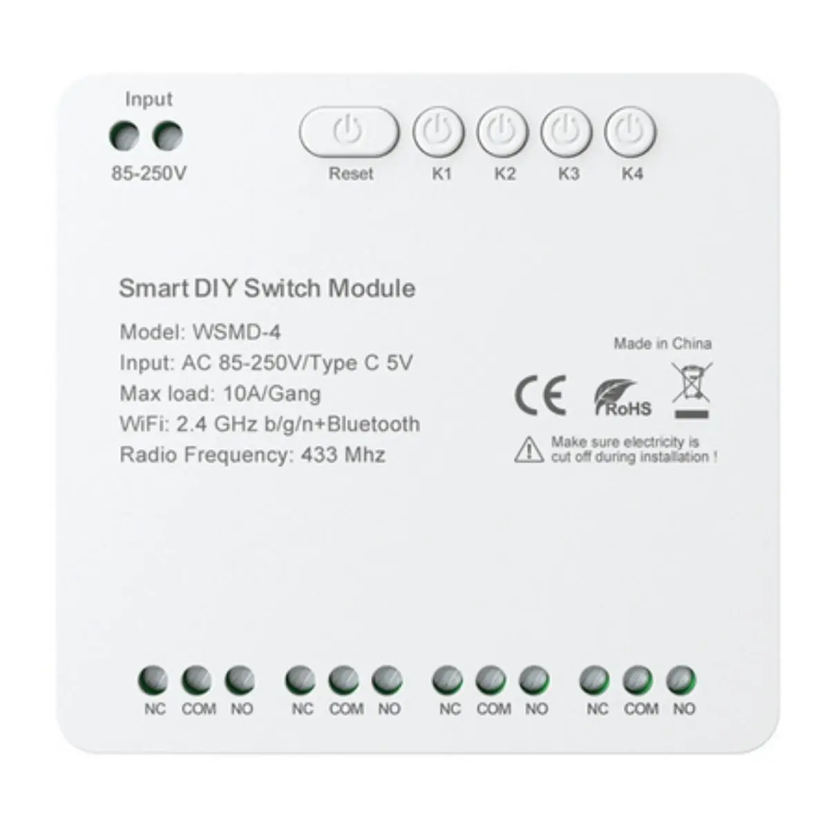 Interruptor WiFi 4Canales 230V AVATTO