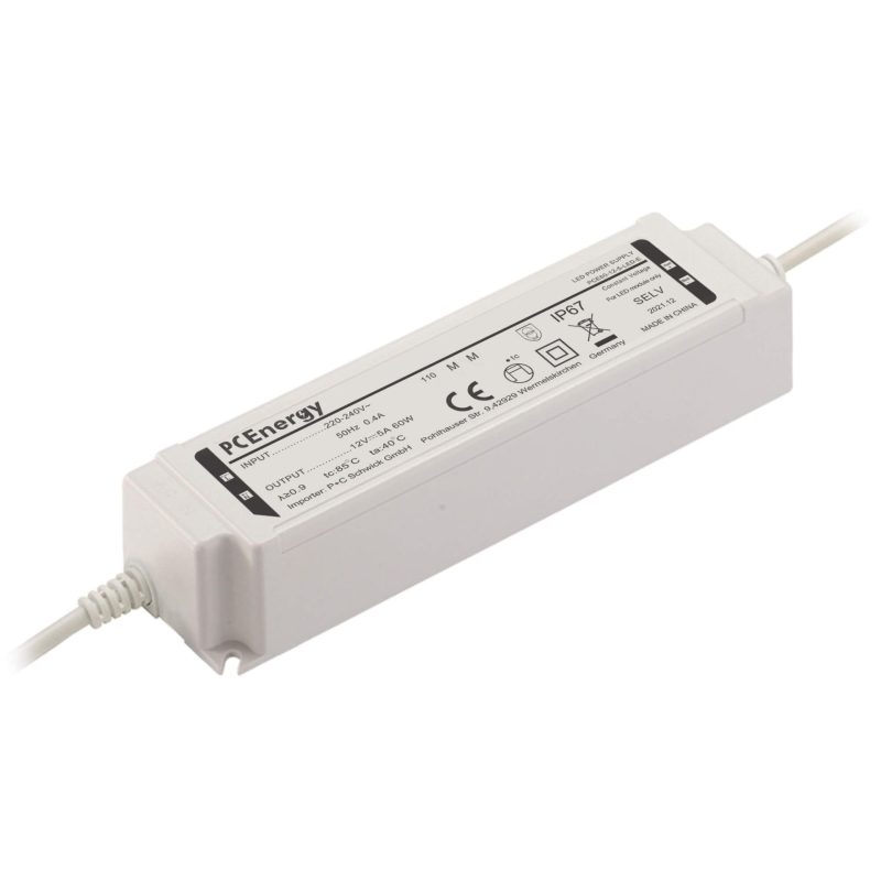 Driver LED 12Vdc 60W 5A IP67 PCEnergy