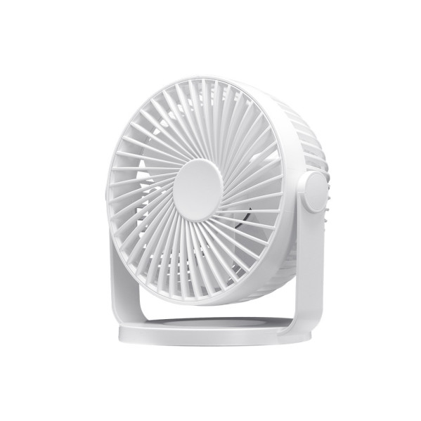 Miniventilador Sobremesa BretaÃ±a Blanco 5w 3+1velocidades Recargable Alimentacion Usb Orientable 5aspas 17x15x11,5cm