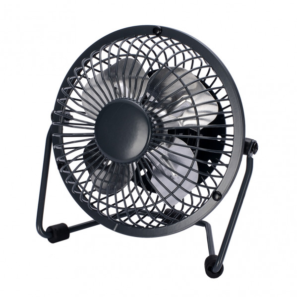 Miniventilador Sobrem.metal Bulerias 2,5w 5v Negro 14,8×14,2×7,6 Cm Orientable Alimentacion Mediante Puerto Usb