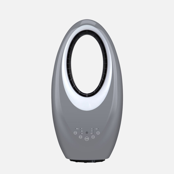 Ventilador Sin Aspas Canales Gris 50w 3velocidades Oscilante 4col.led Tactil C/remoto Y Temporizador 57,5x29x17cm