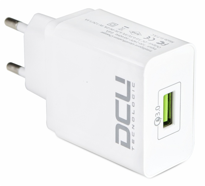CARGADOR DCU TECNOL. USB QUICK CHARGE 18W