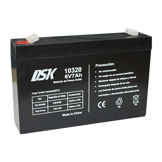 Bateria PLOMO 6V/7Ah AGM  151x35x94mm DSK