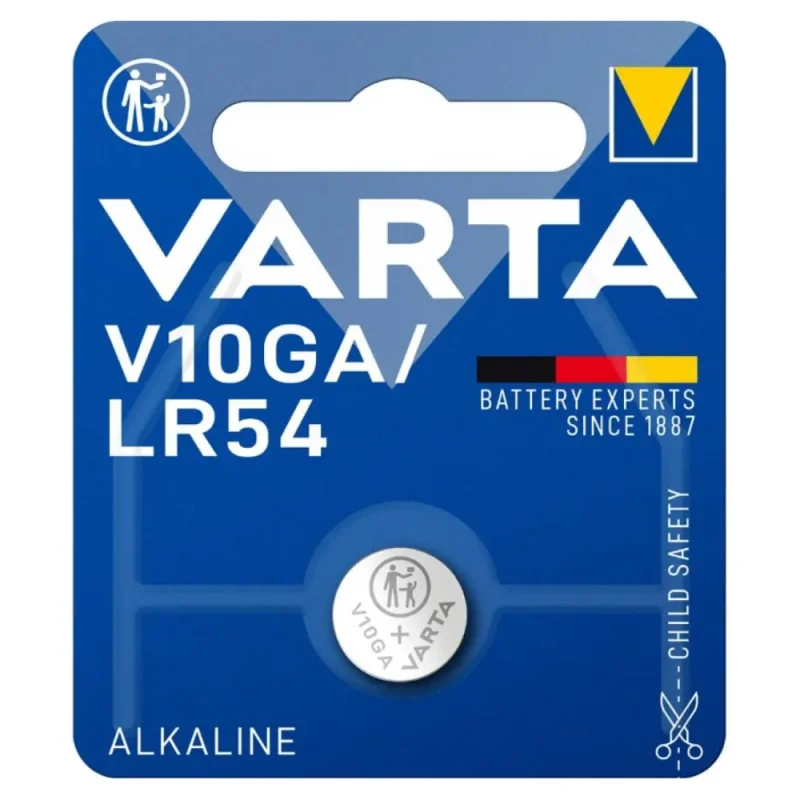 Pila V10GA VARTA 1,5Vdc Boton Alcalina 10A, LR54. LR1130