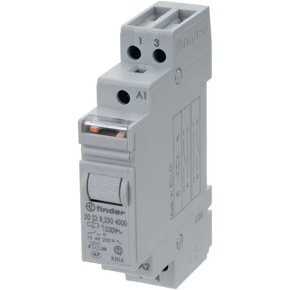 Telerruptor 12Vdc 16A 2C NA CARRIL DIN FINDER