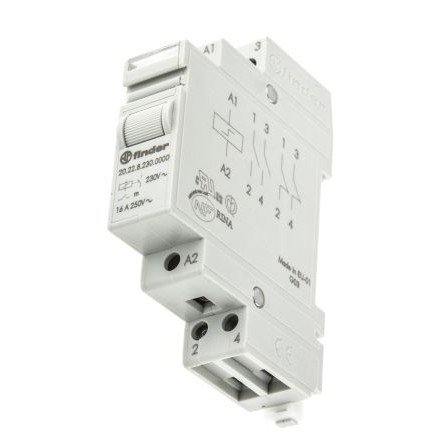 Telerruptor Bipolar 230Vac 16Amp 2NA CARRIN DIN FINDER