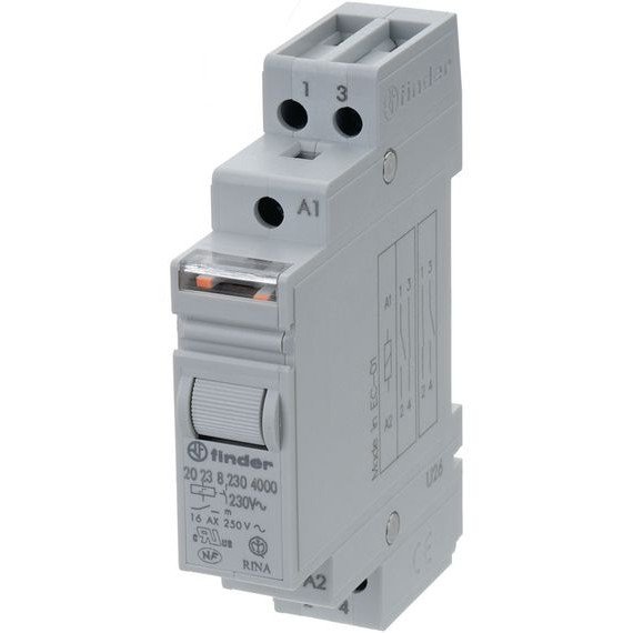 Telerruptor Biestable por Impulsos 12Vdc 16Amp NA/NC CARRIL DIN FINDER