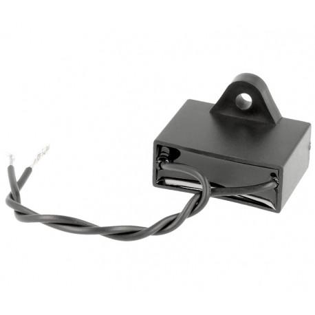 Condensador Motor 20uF 450Vac Cables Fijación Tornillo Pasante M4