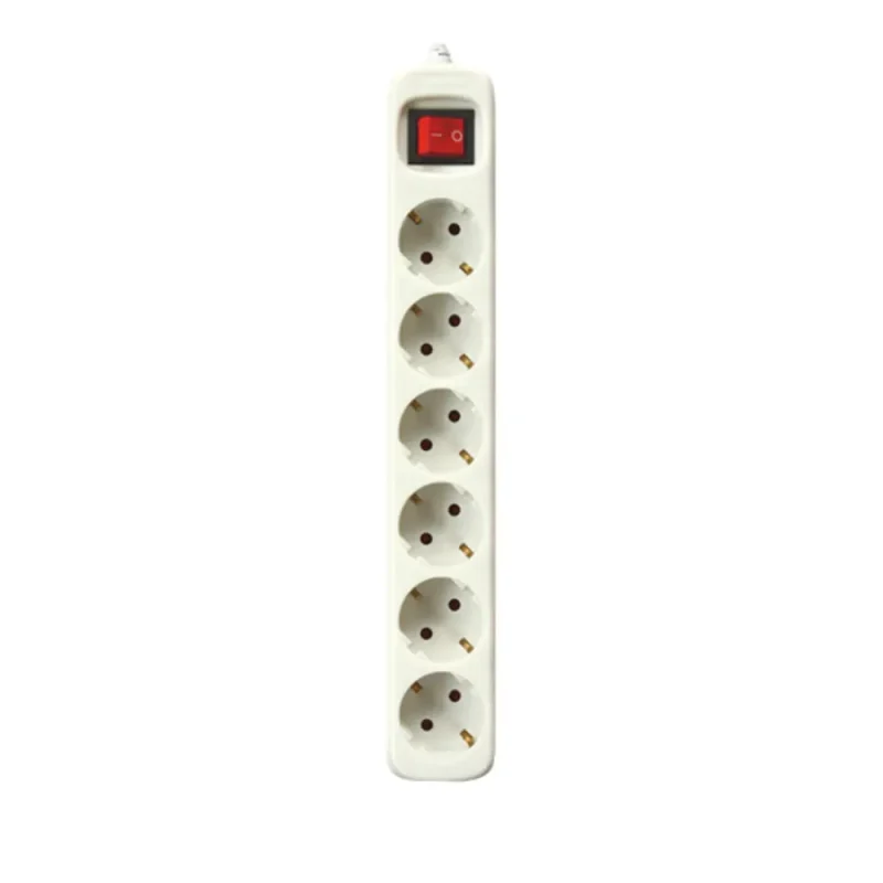 Base Multiple 6 Tomas Schuko Interruptor Cable 1,5m BLANCA
