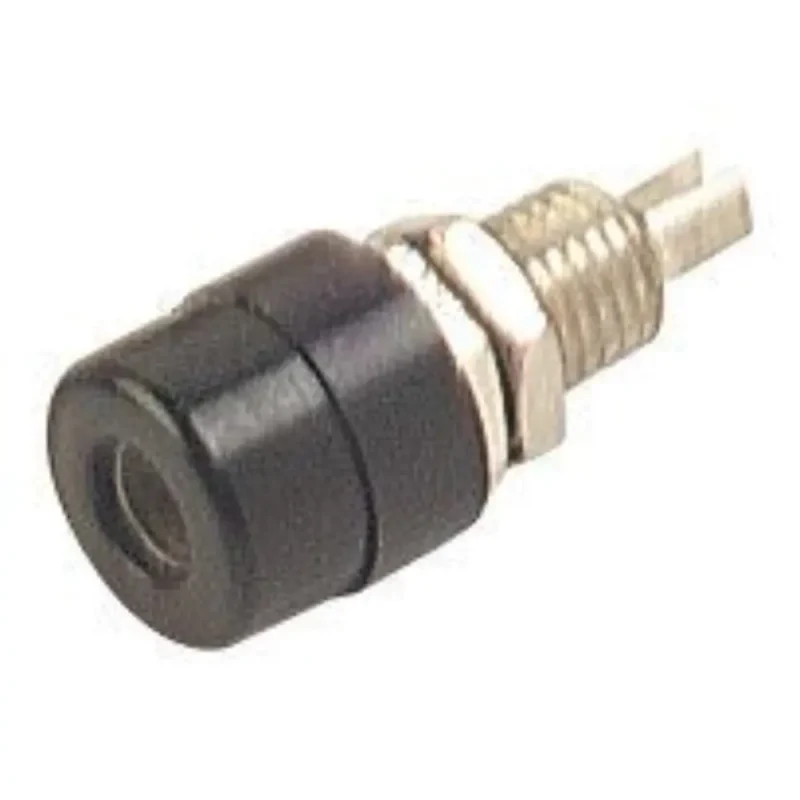Hembrilla Panel o Chasis para Banana de 4mm 32Amp color NEGRO