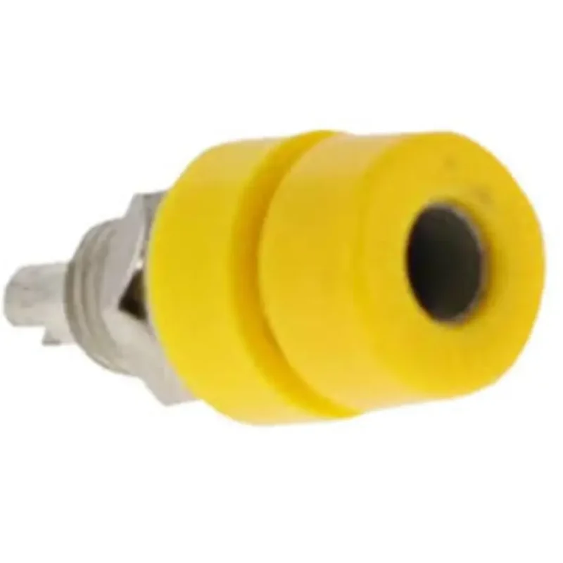 Hembrilla Panel o Chasis para Banana de 4mm 32Amp AMARILLO