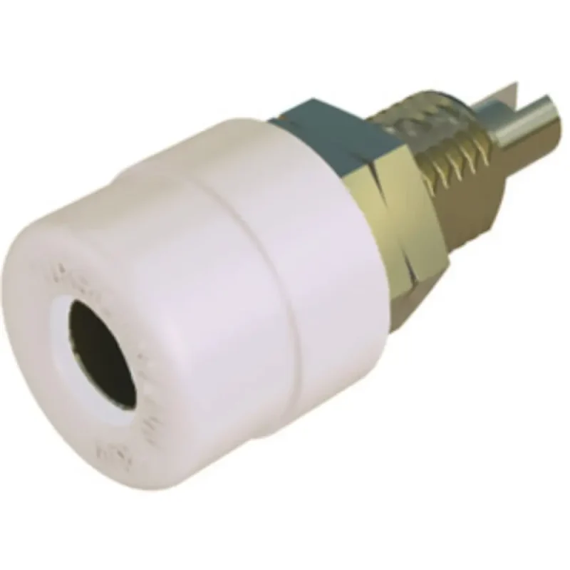 Hembrilla Panel o Chasis para Banana de 4mm 32Amp BLANCA