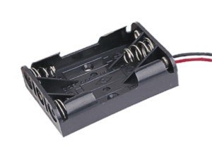 Portapilas R03  2 pilas AAA en plano con cables