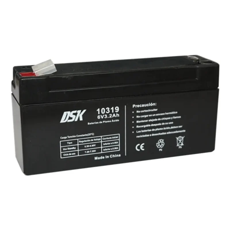 Bateria PLOMO 6V/3,2Ah AGM  124x34x60mm DSK