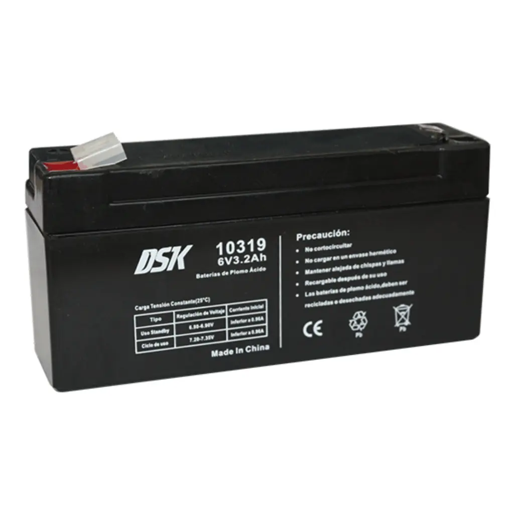 Bateria PLOMO 6V/3,2Ah AGM 124x34x60mm DSK