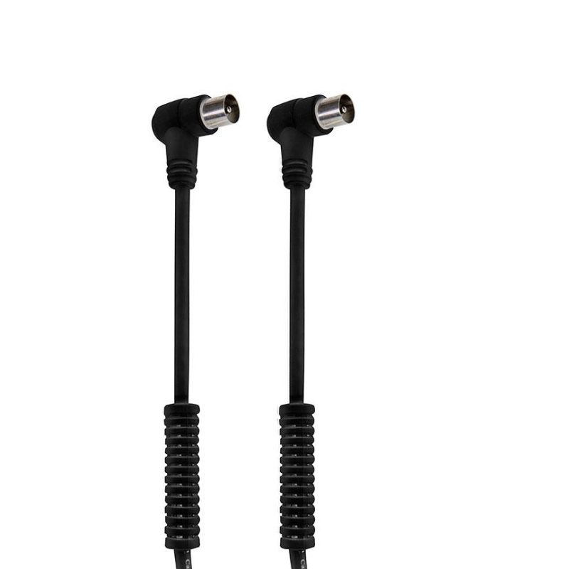 Cable Antena TV Macho-Hembra Acodado NEGRO 1,5m