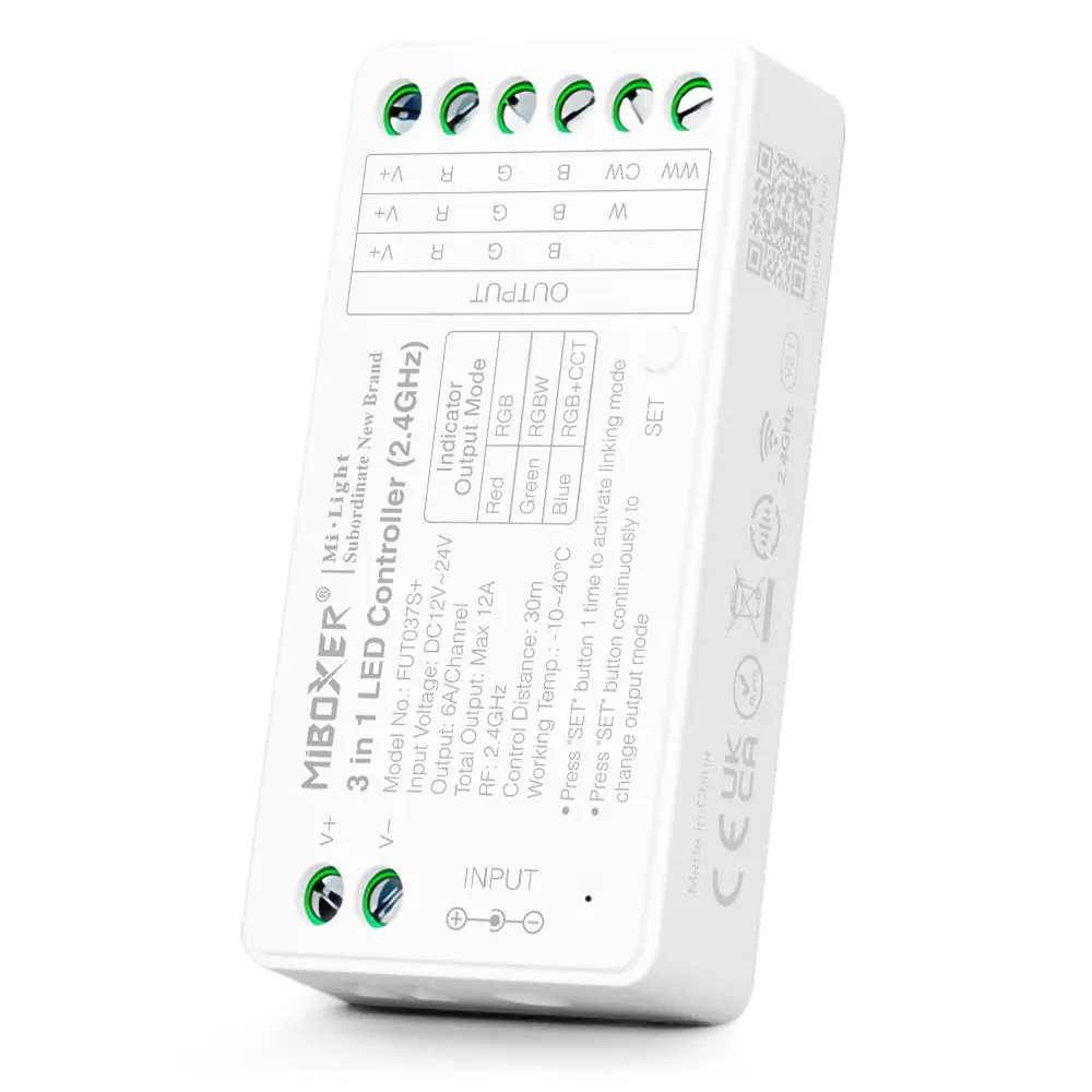 Controlador Tiras LED RGB RGBW RGB+CCT 12V/24V 12A MI-BOXER FUT037+
