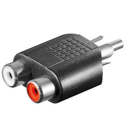 Adaptador RCA 1 Macho a 2 RCA Hembra