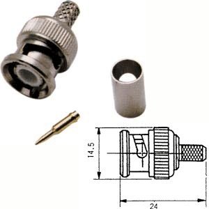 Conector BNC Macho CRIMPAR RG59 ECO