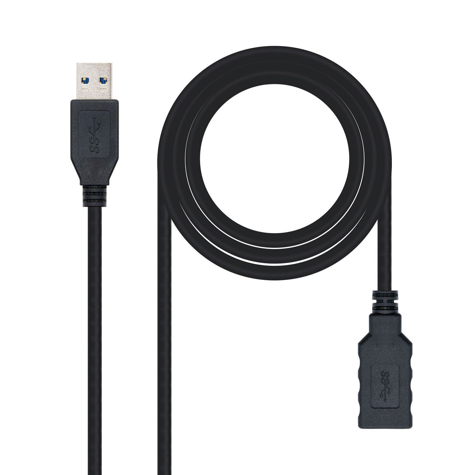 Cable Prolongador USB 3.0 A Macho a Hembra NEGRO 2m NANOCABLE