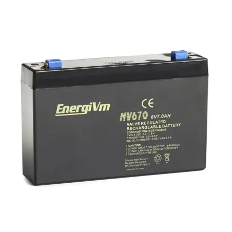 Bateria PLOMO 6V/7Ah AGM 151x34x100mm ENERGIVM