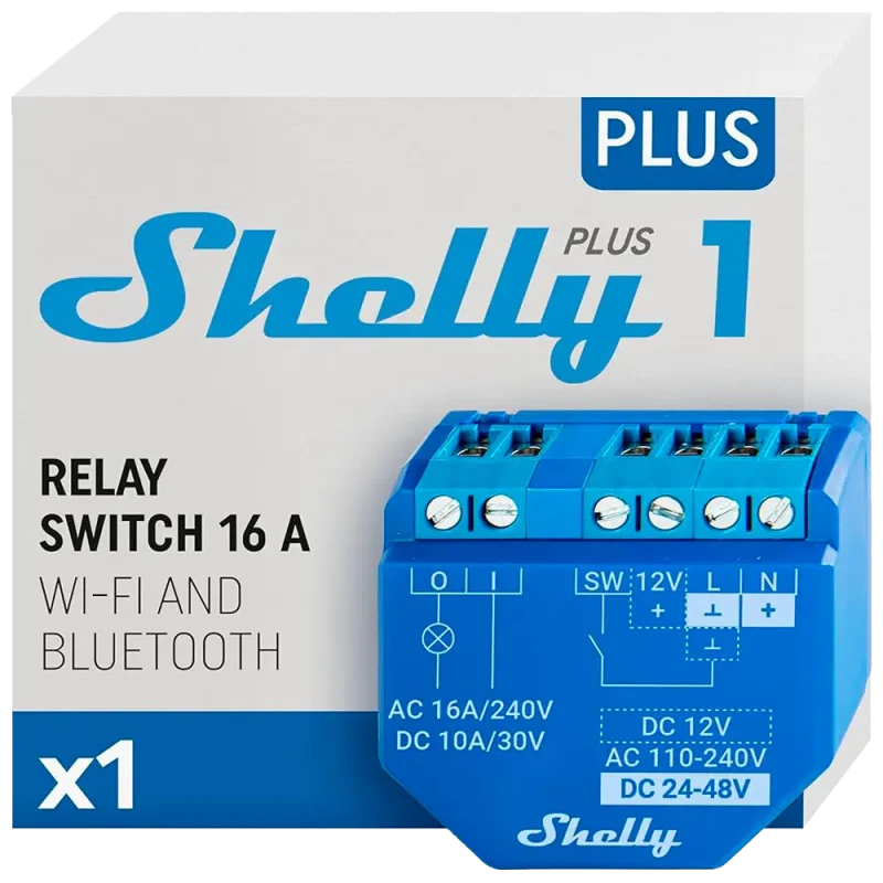 Shelly Plus 1 WiFi 2.4 GHz IEEE802.11 b/g/n / Bluetooth