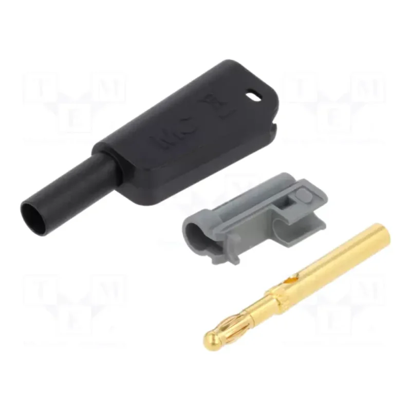 Banana Macho 4mm 32A 1000V con toma Hembra de 4mm NEGRO