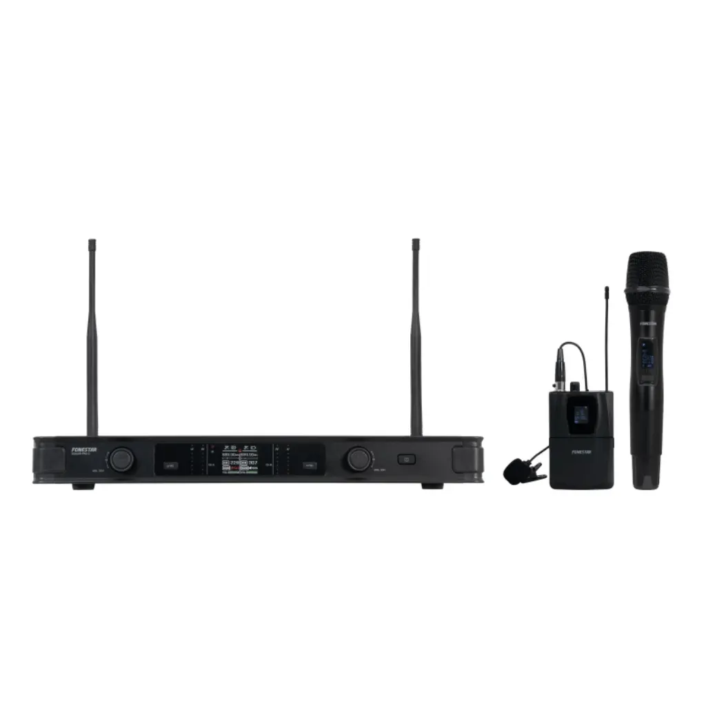 2 Microfonos Inalambricos Mano Petaca UHF FONESTAR SONAIR-PRO-2MP