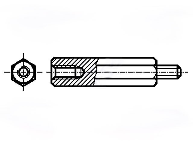 Separador Metalico Hexagonal H-M  3x10mm