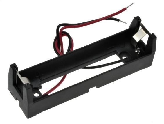 Portapila MR 18650 con cables de 150mm para 1 pila