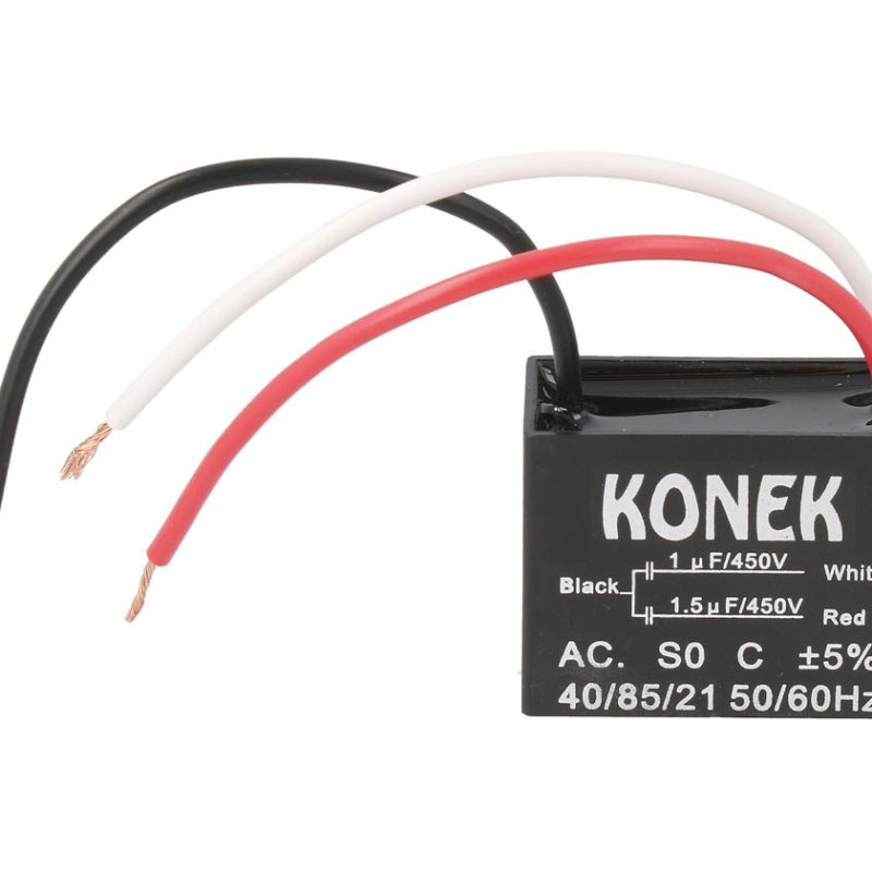 Condensador Motor Ventilador 1+1,5uF 450Vac 3 Cables
