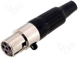 Conector MiniXLR Hembra 5pin aereo para soldar