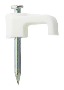 Grapa Cable Paralelo 2x1mm Blanca (100und)