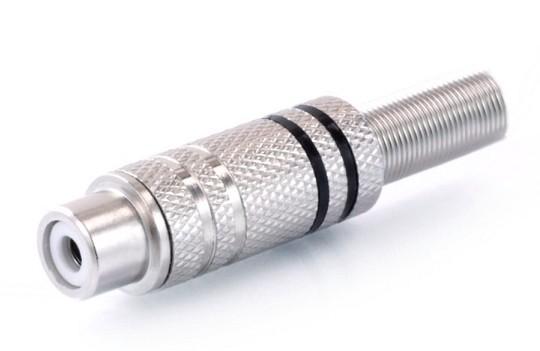 Conector RCA Hembra Niquelado Señalizacion NEGRO