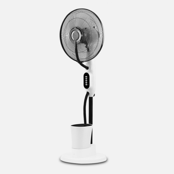 Ventilador Humidificador Pie Iceberg Blanco/negro 80w 3velocidades 3aspas Nebulizador 125x43x38cm Tanque  Agua 2,8l