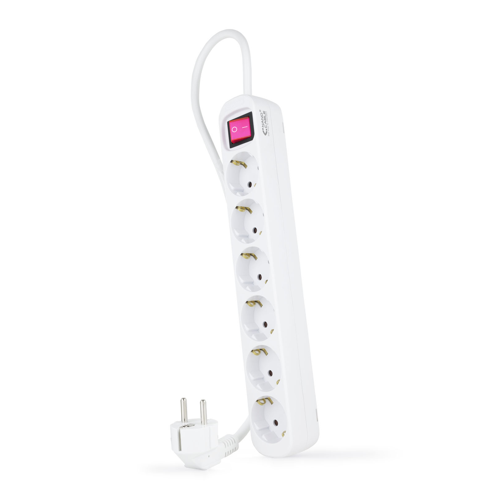 Base Multiple 6 Enchufes Interruptor Cable 1,4m BLANCA