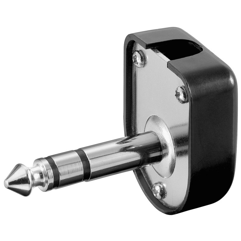 Conector JACK 6,3mm Macho Stereo Acodado