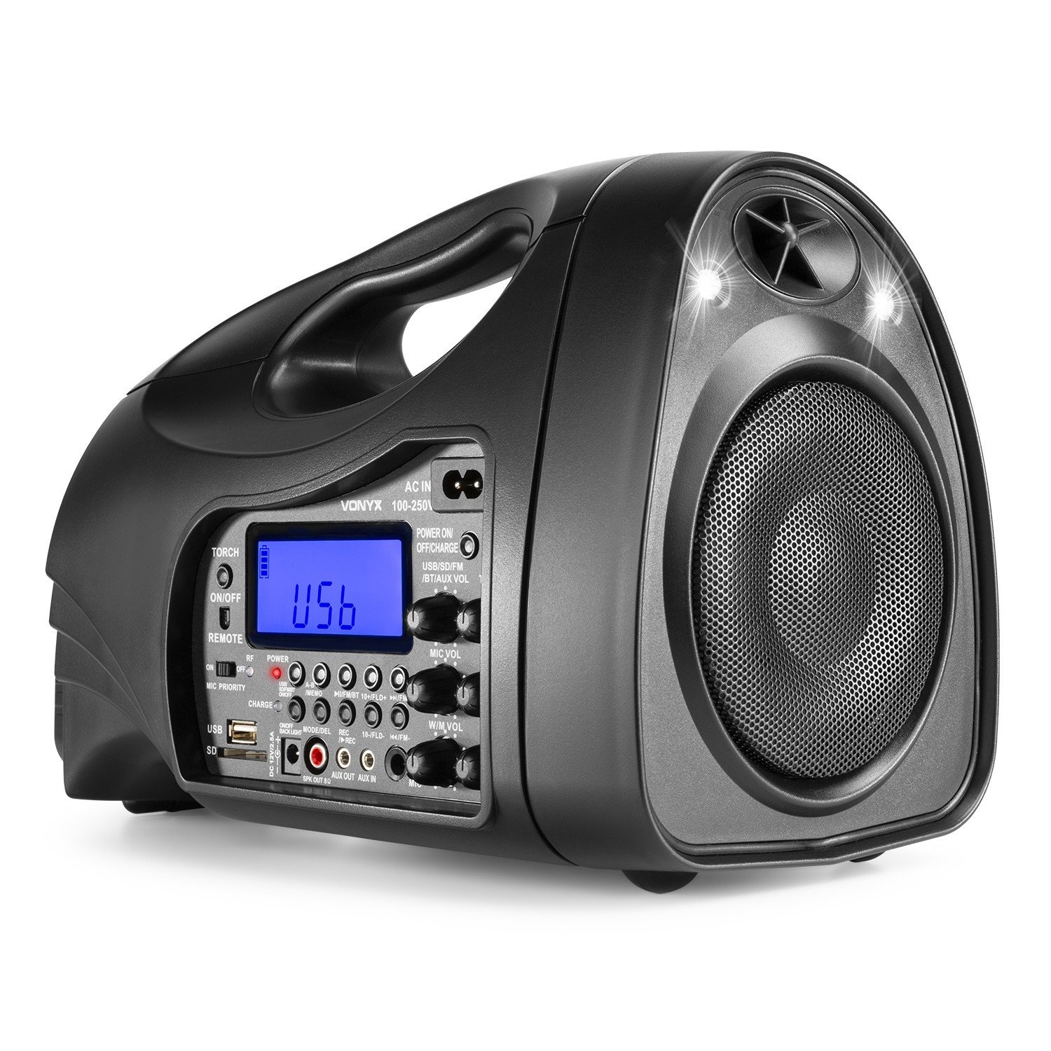 Megafono Portatil con 2 Microfonos VONYX ST016