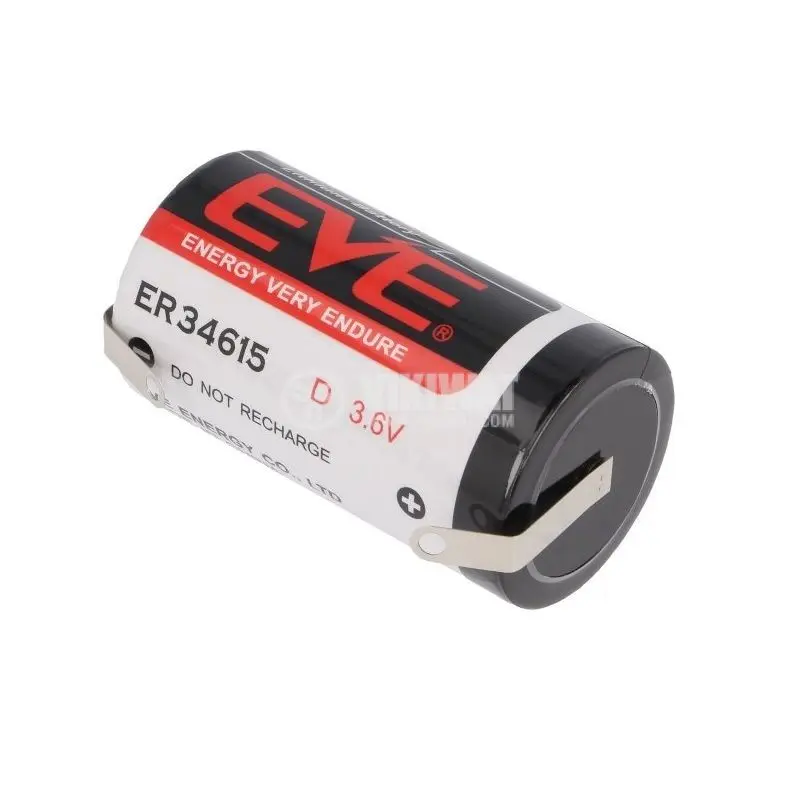 Pila Litio ER34615 3,6V 19000mAh con terminales planos Soldar 34615
