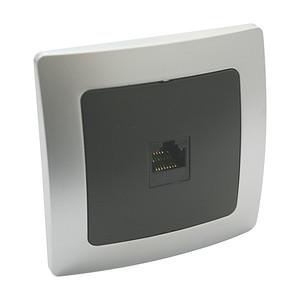 Base RJ45 Empotrar PLATA/GRIS