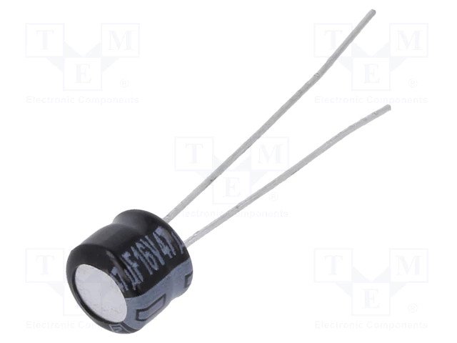 Condensador Electrolitico 47uF 16Vdc 6,3x5mm Radial