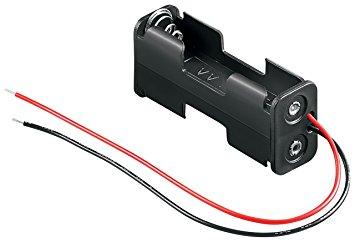 Portapilas para 2 pilas R6 AA con Cables  33.017