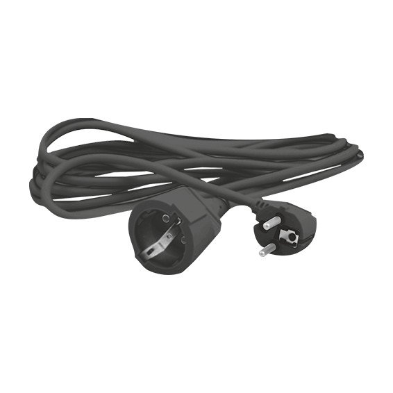 Prolongador Electrico SCHUKO NEGRO 5m SILVER