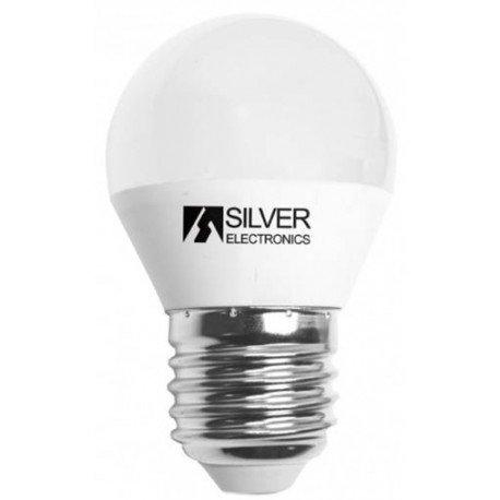Bombilla LED ESFERICA E27 7W 230Vac 3000K High Quality SILVER