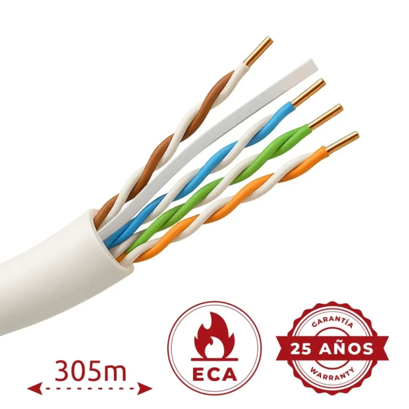 Cable Datos UTP Cat6 Rigido CCA GRIS (305m) SAFIRE