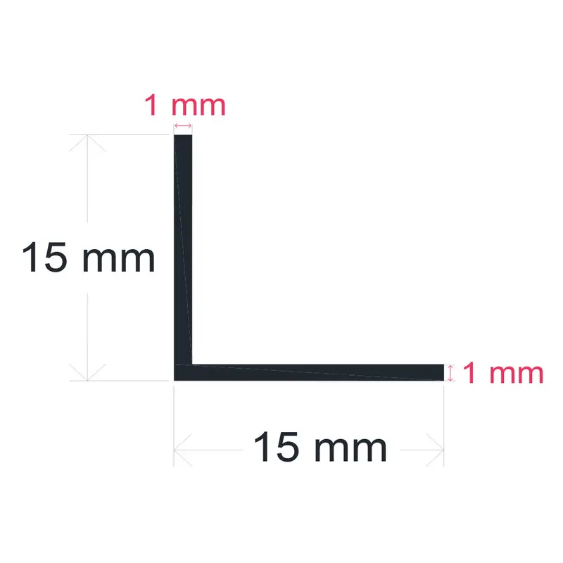 Perfil LED Escuadra 15x15mm 2m