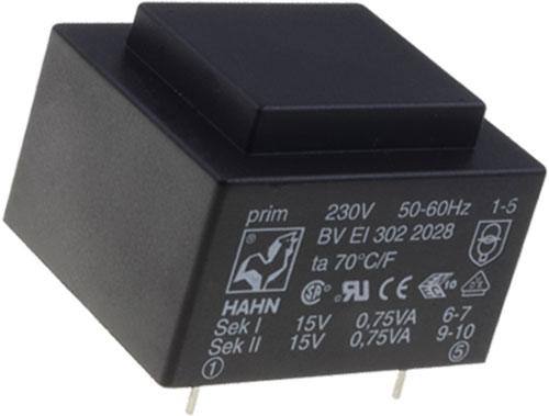 Transformador Encapsulado salida 10Vac 2,6VA E230Vac