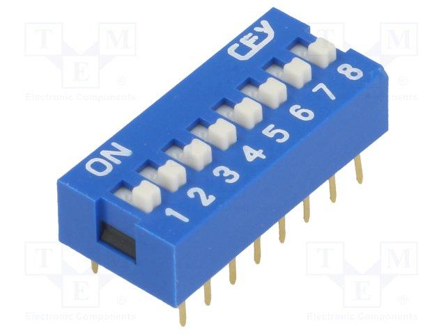 Microinterruptor DIP-Switch de 8 Interruptores ON-OFF