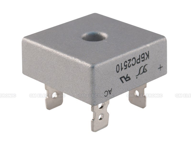 Puente Rectificador 1000V 25A 28x28mm FASTON KBPC2510